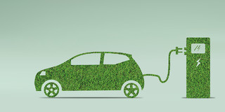 绿色简约充电桩环保新能源展板背景新能源汽车